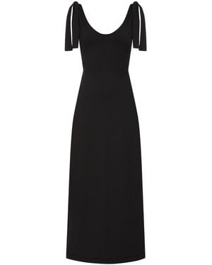 Sophie Cameron Davies Lace Back Cotton Maxi Dress - Black