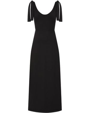 Sophie Cameron Davies Lace Back Cotton Maxi Dress - Black