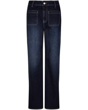 Donna Ida Kate The High Top Patch Pocket Relaxed Wide Leg - Blue