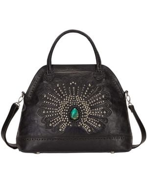 Jodi Lee Mini Queen Peacock Bag - Black
