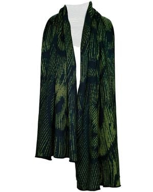 Essien & Emre Volucer Merino Wool Pattern Scarf Forest - Green