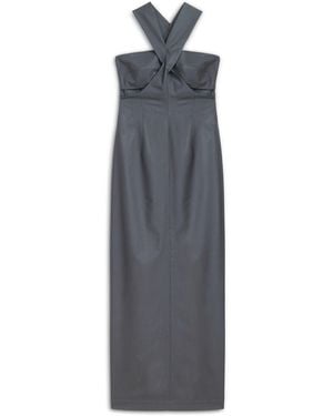 Nocturne Cut-Out Detailed Midi Dress - Grey