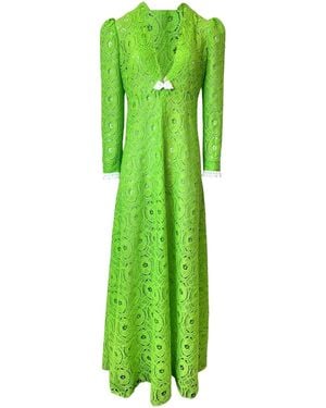 Couture to Your Door Boho Lace Maxi Dress - Green