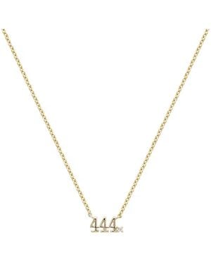 Zepplin the Label Angel Number Necklace-Four Four Four Necklace-Dainty Necklace - Metallic