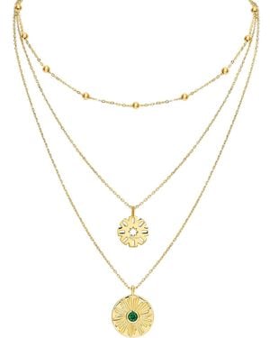 Retro Chic Madonna Necklaces Set - Metallic