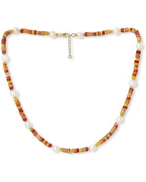 Pearls of the Orient Online Nova Oval Cultured Freshwater Pearl Necklace With Mix Jasper & Beads - Metallic