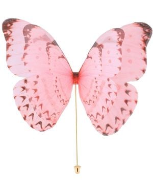 Oana Savu Silk Butterfly Brooch Pin Fairy Goddess Accessory - Pink