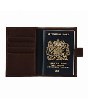 VIDA VIDA Luxury Leather Passport Cover With Card Slots - Black