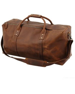 Touri Genuine Leather Luggage Bag - Orange