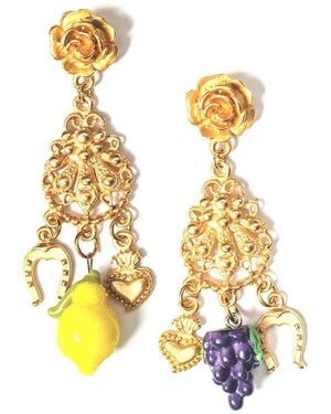 Achala Handcrafted Meditteranean Summer Fruit Earrings - Metallic