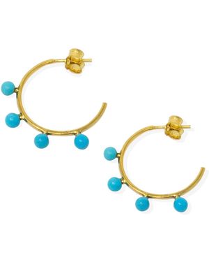Vintouch Italy Beads Hoop Earrings - Blue