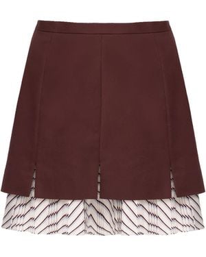 Georgette Mocha Lyered Mini Skirt
