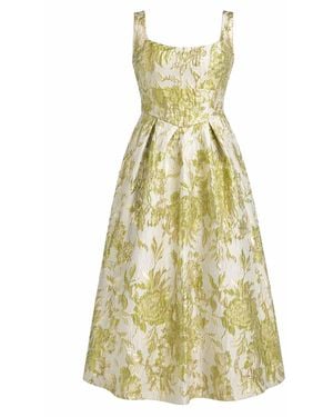 Girl In Mind Camelia Sweetheart Neckline Midi Dress Floral - Yellow