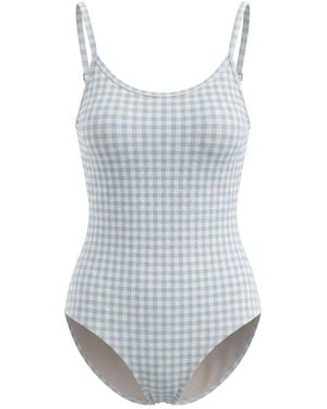 Lime Ricki Swimwear Sky Gingham Tank One-Piece - Blue