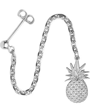 CarterGore Pineapple Single Long Drop Earring - Metallic