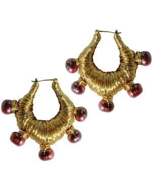 Edgar Navarro Jewelry Navarro Wrapped Statement Earrings With River Pearls - Metallic