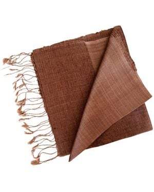 Heritagemoda Mocha Handwoven Silk Scarf - Brown