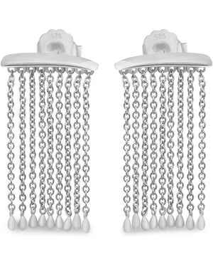 Lucy Quartermaine Solid Sterling Waterfall Rain Earrings - White