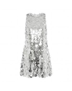 Mac Duggal Paillette Sequin Sleeveless Mini Dress - Grey