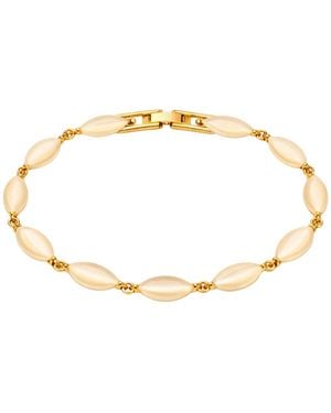 Uchi and Soto Neutrals Nekomeishi Cream Cats Eye Bracelet - Metallic