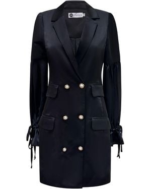 Why Mary Double Breasted Coat Dress - Blue