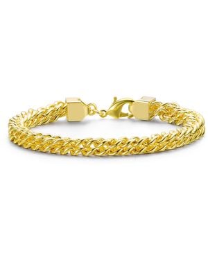 Genevive Jewelry Plated Mesh Link Bracelet - Yellow
