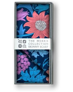 Lime Tree Design Skinny Scarf Standen Morris Collection - Blue