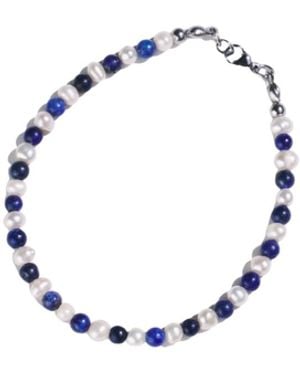 Urbane Jewelry Studio Sigma Pearl & Lapis Bracelet - White