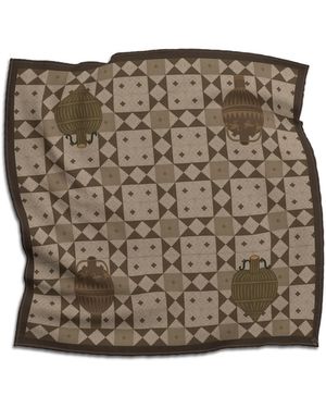 Silk&Soul Greek Pottery Pocket Square - Metallic