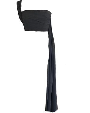 Mirimalist Chiffon Draped Bustier - Black