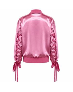 Freak Vault Luna Satin Bomber Jacket - Pink