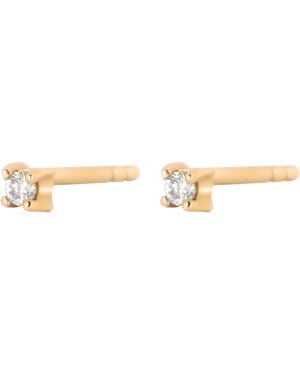 Zohreh Mini Diamond Stud Pair 9K - Metallic