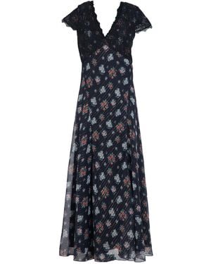 Rose & Nancy Jess Lace Trim And Floral Maxi - Blue