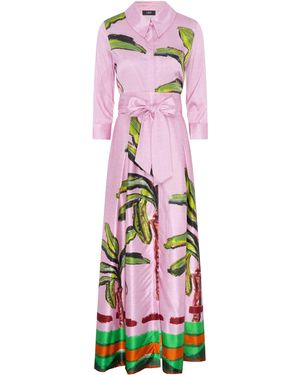 Jessica Russell Flint Belted Maxi Shirt Dress - Pink