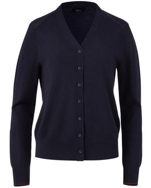 Elune Mode V-Neck Cardigan _ Midnight - Blue