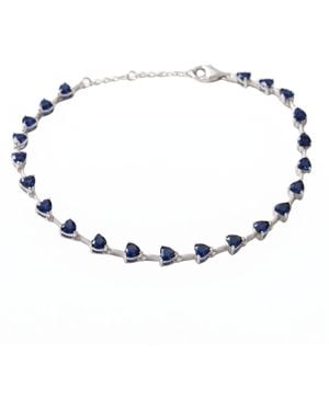 Sophelia Sterling Sapphire September Birthstone Heart Tennis Bracelet - Blue
