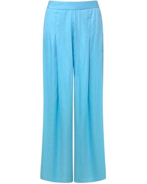 Why Mary Aqua Low Rise Palazzo Pants - Blue