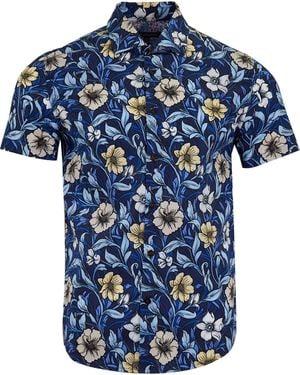lords of harlech Scott Meadow Flora Shirt - Blue