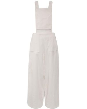Vestiaire d'un Oiseau Libre Corduroy Dungarees - White
