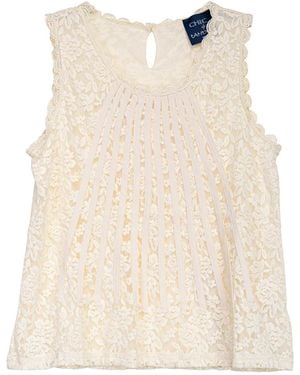 Tantra Spain Sl Neutrals Sleeveless Lace Top - Natural