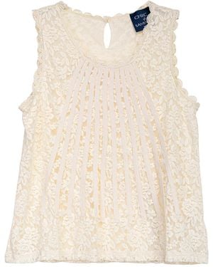 Tantra Spain Sl Neutrals Sleeveless Lace Top - Natural