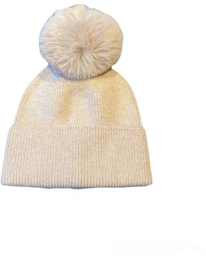 Lula-Ru Neutrals Cashmere Hat - White
