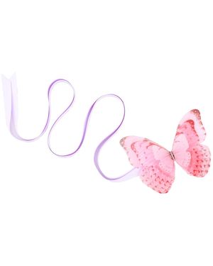 Oana Savu Scrunchie Hair Style Accessory Hair Wear Summer Party Silk Butterfly - Pink