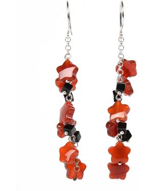 Addicted Nox Earrings With Natural Stones - Red