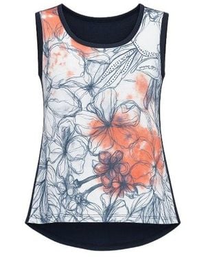 Conquista Sleeveless Jersey Top With Multicoloured Print - Blue