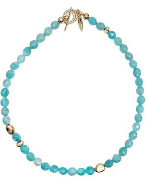 Farra Amazonite Minimalist Short Necklace - Blue
