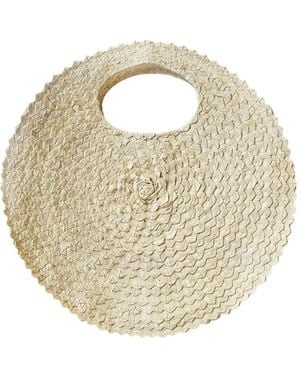 OhSun Neutrals Finny Straw Handbag - Metallic