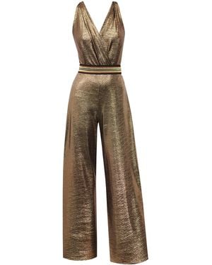 Me & Thee Let's Dance Bronze Metallic Jumpsuit - Natural
