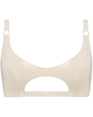 Elissa Poppy Latex Cut Out Bralette - White