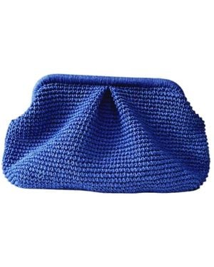 Springmoonatelier Stylish Raffia Bag - Blue